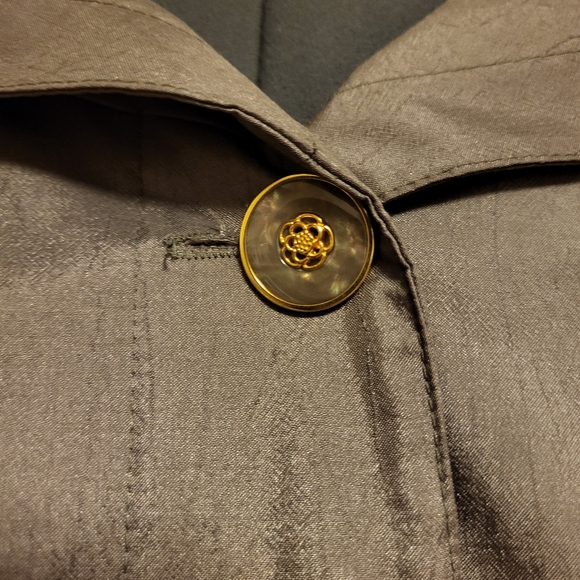 Vintage MS Cambridge Muted Olive Green-Gray Coat Size 16 - Picture 8 of 13